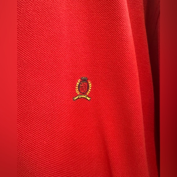 Vintage 90s Tommy Hilfiger Vibrant Red Polo Shirt XL - Picture 5 of 5